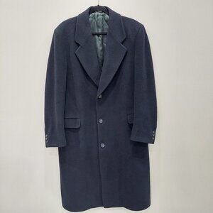 Hunt Club Brand Men's Wool And Cashmere Blend Long Overcoat, Sz 40R/Large